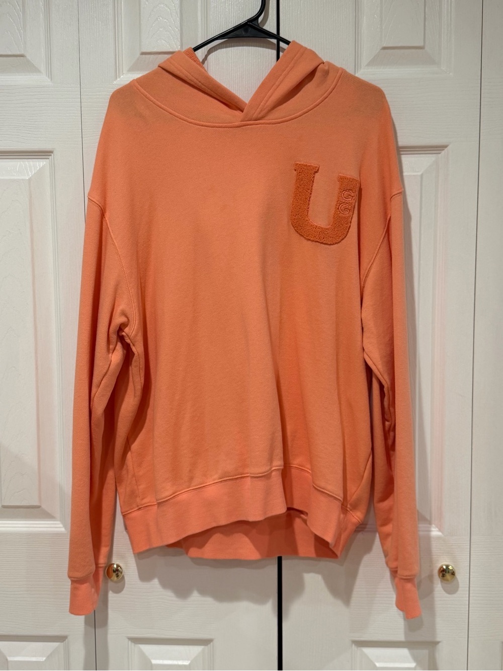 UGG Peach Hooded Sweatshirt with Textured 'U' Patch